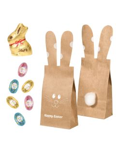 Osterhasen Papiertüte mit Lindt Schokoladenmischung individuell bedruckt.
