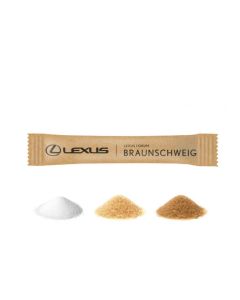 Zuckersticks aus Kraftpapier mit Logo