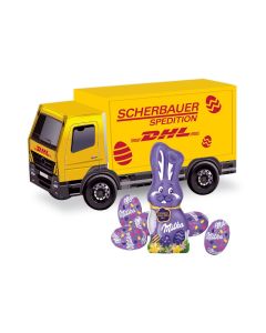 Milka Eier und Osterhase als 3D Präsent LKW bedrucken (ab 100 Stück)