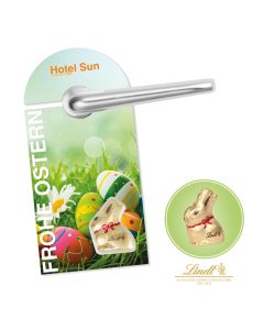 Lindt Türanhänger eignen sich super im Büro oder im Hotel.