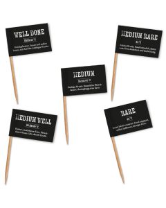 Markieren Sie Ihre Fleisch-Gerichte mit unseren Garstufen-Zahnstocherfähnchen