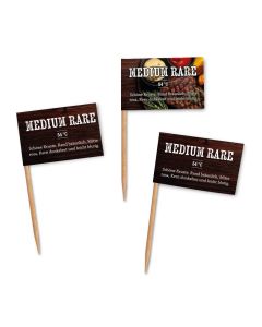 Markieren Sie Ihre Fleisch-Gerichte mit unseren Garstufen-Zahnstocherfähnchen