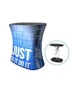 Quadratische Textil Messetheke als Square Auto Counter individuell bedrucken