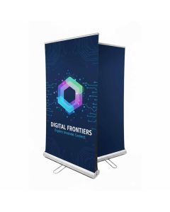 RollUp "Double" von beiden Seiten bedrucken für einen platzsparenden Werbeauftritt