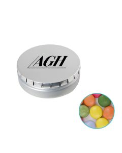 Runde Click-Blechdose 75 mm mit Schoko Mix individuell gestalten (ab 50 Stück)