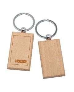 Rechteckige Schlüsselanhänger aus Holz individuell bedrucken (ab 100 Stück)