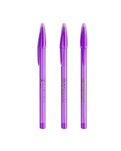 Bestellen Sie den BIC® Style Kugelschreiber in transparentem Lila mit Ihrem eigenen Logo.