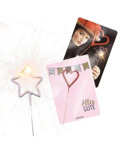 Wondercandle mit Karte als Werbeträger