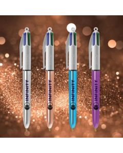 BIC 4 Colours Shine Stift mit Logo bedrucken.