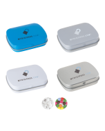 Gewölbte Scharnierblechdose mit Extra Strong Triangle Minties individuell gestalten (ab 50 Stück)