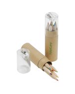 Buntstifte-/Spitzer-Set mit Logo bedrucken