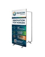 Mobile Fold LED Werbewand SEG 100x200 doppelseitig mit Werbung bedrucken 