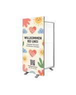 Mobile Fold LED Werbewand SEG 85x200 doppelseitig mit Werbung bedrucken 