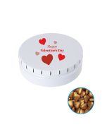 Runde Click-Blechdose Classic 53 mm mit kleinen goldenen Herzen individuell bedruckt (ab 50 Stück)