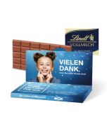 Express Lindt Schokoladentafel mit Grußkarte 100g mit Logo bedrucken