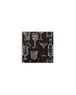Motivserviette Cocktail schwarz