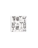 Motivserviette Cocktail weiß