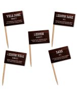 Markieren Sie Ihre Fleisch-Gerichte mit unseren Garstufen-Zahnstocherfähnchen