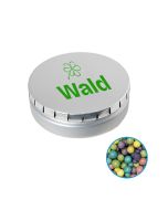 Runde Click-Blechdose Classic 53 mm mit knusprigem Schokoladen Festival individuell bedruckt (ab 50 Stück)