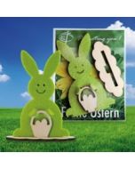 Steckfigur Hase in Werbekarte