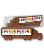 Schoko-LKW als spezielles Werbemittel aus Schokolade: Bringen Sie Ihre Werbung zu Ostern in Fahrt.
