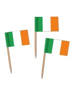 Käsepicker, Partypicker, Spieße, Party, Partydeko, Dekoration, Dekorationen, Kanapee, Canapé, Fahne, Flagge, Kostprobenpicker, Miniflagge, Miniflaggen, Minifahne, Minifahnen, Holzpicker Irland Fahne, Picker Ireland Flagge
