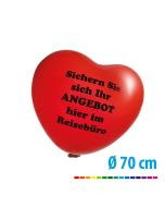 Riesenballon 70 cm als Herzballon mit individuellem Logo bedrucken