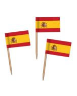 Käsepicker, Partypicker, Spanien, Spieße, Party, Partydeko, Dekoration, Dekorationen, Kanapee, Canapé, Fahne, Flagge, Kostprobenpicker, Miniflagge, Miniflaggen, Minifahne, Minifahnen, Holzpicker, Picker, Spanien, España