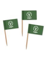 Zahnstocherfähnchen Vegan als Kennzeichnung für vegane Gerichte online bestellen