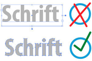 Grafik Schrift in Pfade