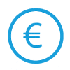 Eurozeichen im Kreis als Münze