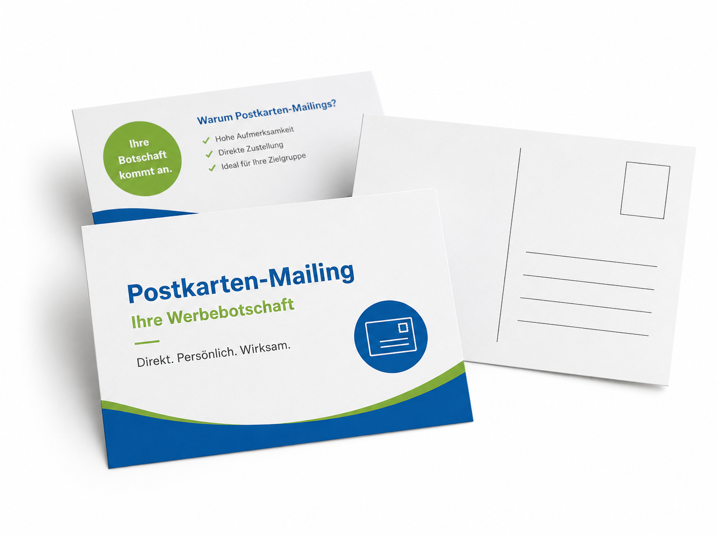 Postkarten-Mailing mit bedruckter Vorder- und Rückseite