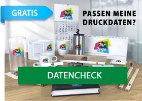 Gratis Datencheck für Ihre Druckdaten und das Logo auf dem Werbeartikel