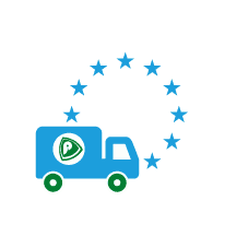 Grafik als Lieferwagen für Werbeartikel-Versand innerhalb der EU