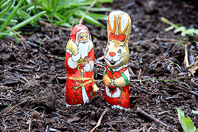 Lindt Weihnachtsmann und Lindt Osterhase